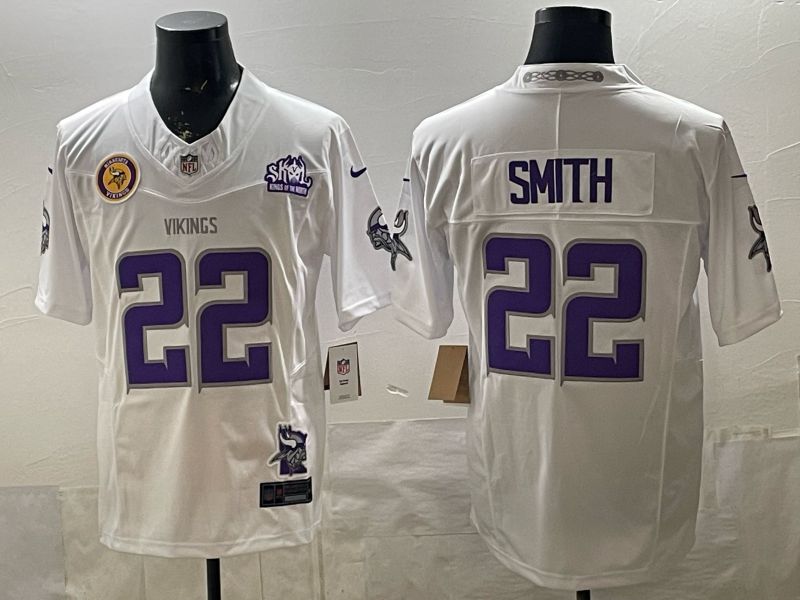 Men 2026 Minnesota Vikings #22 Smith White Throwback 4th generations Nike Limited NFL Jersey 03->minnesota vikings->NFL Jersey